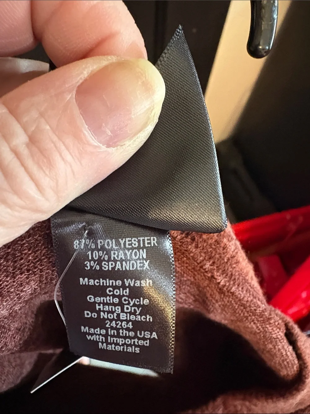 Agnes & Dora Heathered Rust Cropped Knit Sweatshirt - Picture 5 of 5